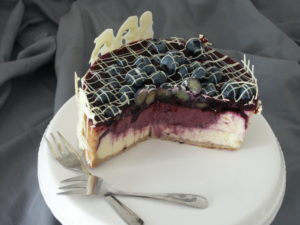 New York Cheesecake mit Heidelbeeren